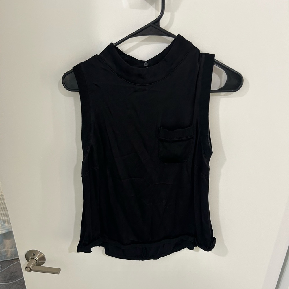 Fate Silk Sleeveless Black top